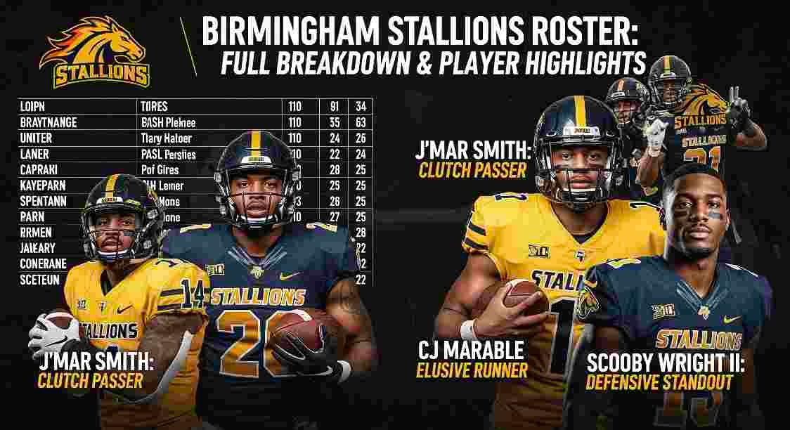 Birmingham Stallions Roster: Full Breakdown & Player Highlights birmingham stallions roster